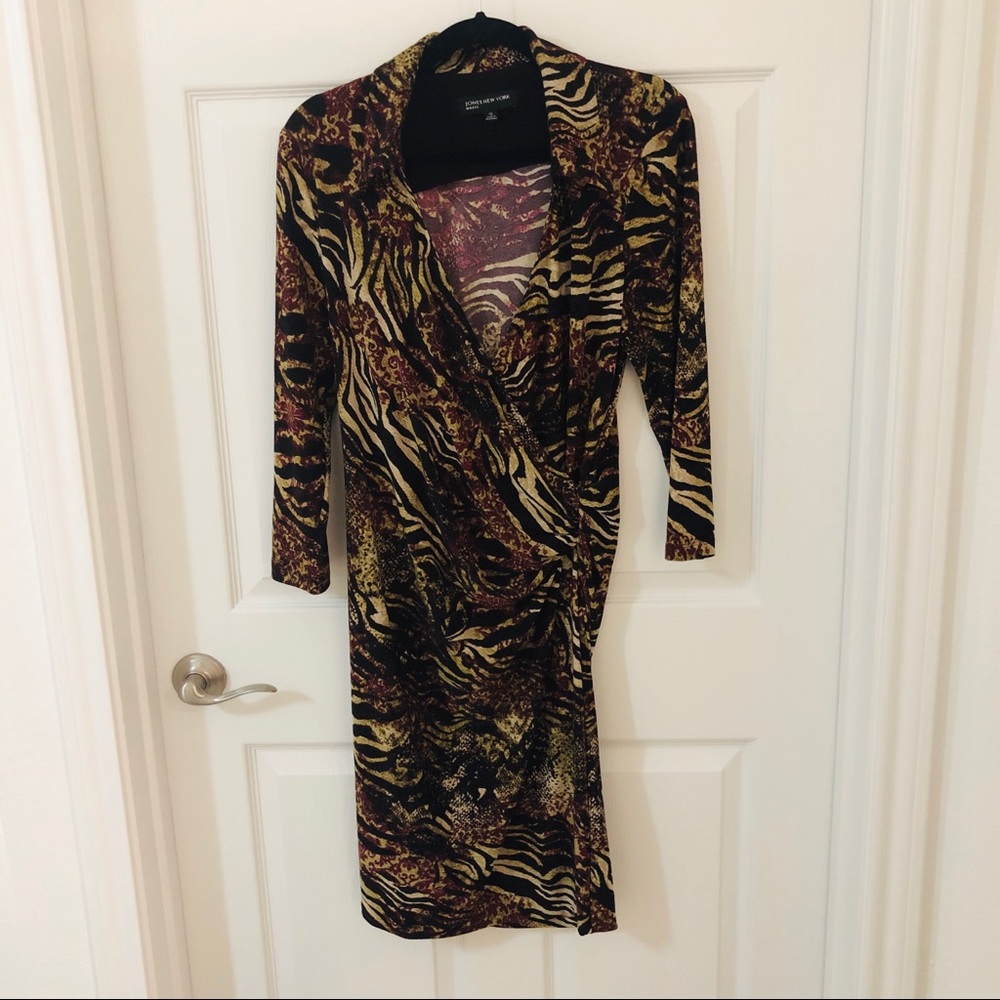 Jones New York Patterned Wrap Dress